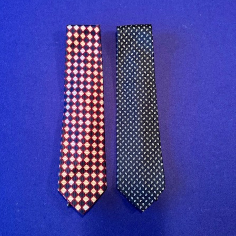 Bundle of 2 Faconnable Patterned Mens Ties 58" Length 3.5" Wide